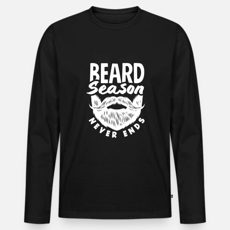 Bartpflege Bart Liebhaber Männer Bart - Männer Premium Bio Langarmshirt - Schwarz