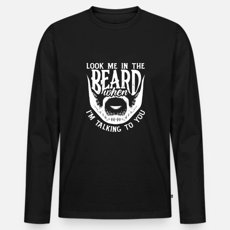 Bartpflege Bart Liebhaber Männer Bart - Männer Premium Bio Langarmshirt - Schwarz