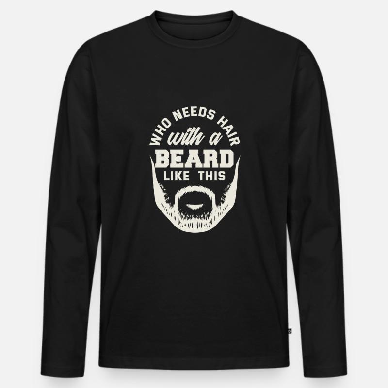 Bartpflege Bart Liebhaber Männer Bart - Männer Premium Bio Langarmshirt - Schwarz