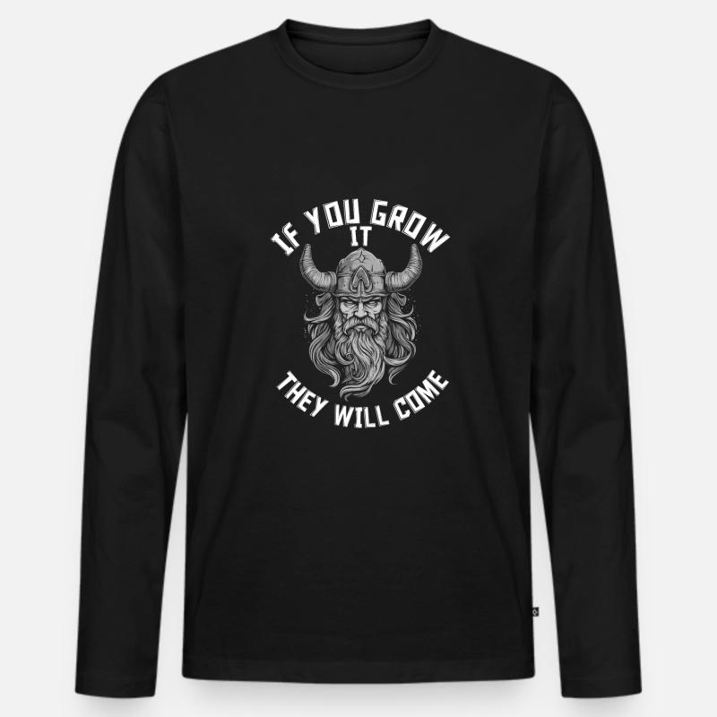 Bartpflege Bart Liebhaber Männer Bart - Männer Premium Bio Langarmshirt - Schwarz
