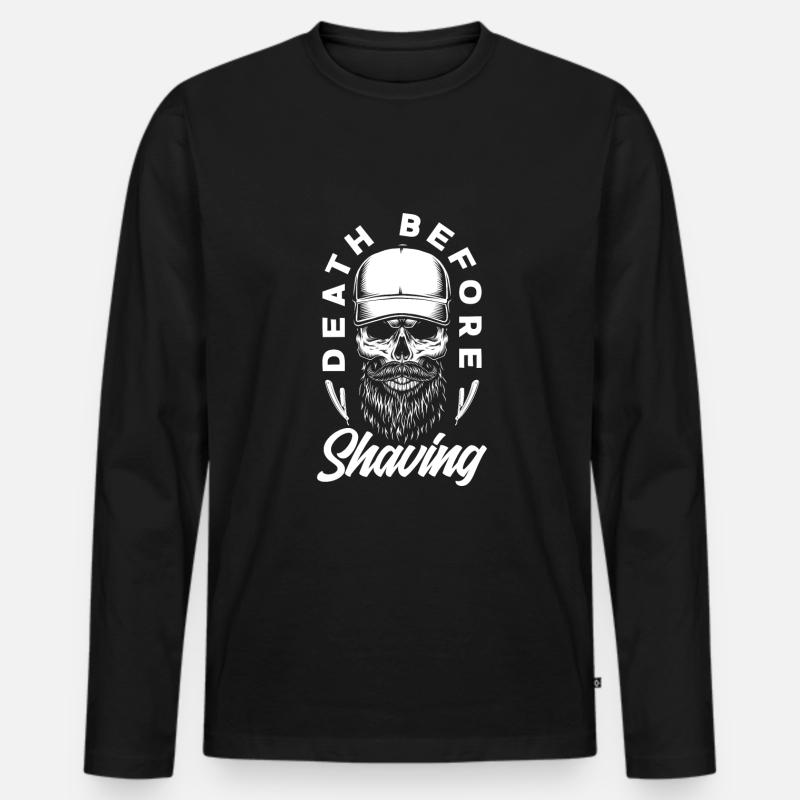 Bartpflege Bart Liebhaber Männer Bart - Männer Premium Bio Langarmshirt - Schwarz