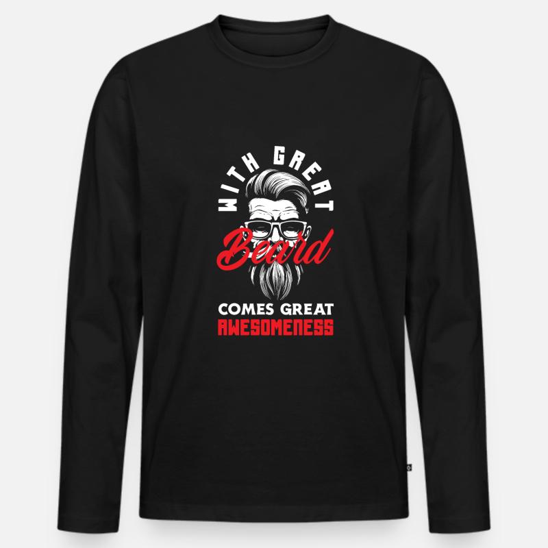 Bartpflege Bart Liebhaber Männer Bart - Männer Premium Bio Langarmshirt - Schwarz