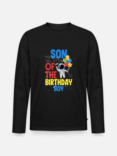 Children's Birthday Astronaut Family Members - Men's Premium Organic Long Sleeve Shirt - black