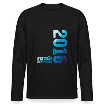 September 2016 Year 2016 Retro 2016 Vintage 2016 - Men's Premium Organic Long Sleeve Shirt - black - Front - Nico (187cm)