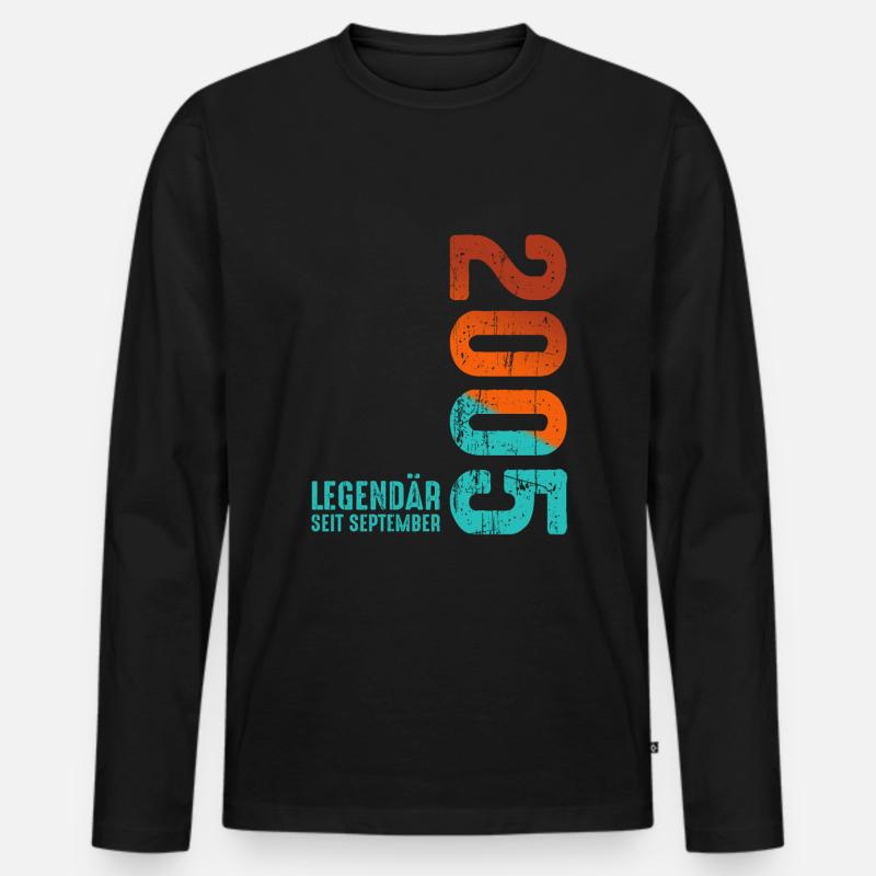 September 2005 Legendär Seit - Männer Premium Bio Langarmshirt - Schwarz