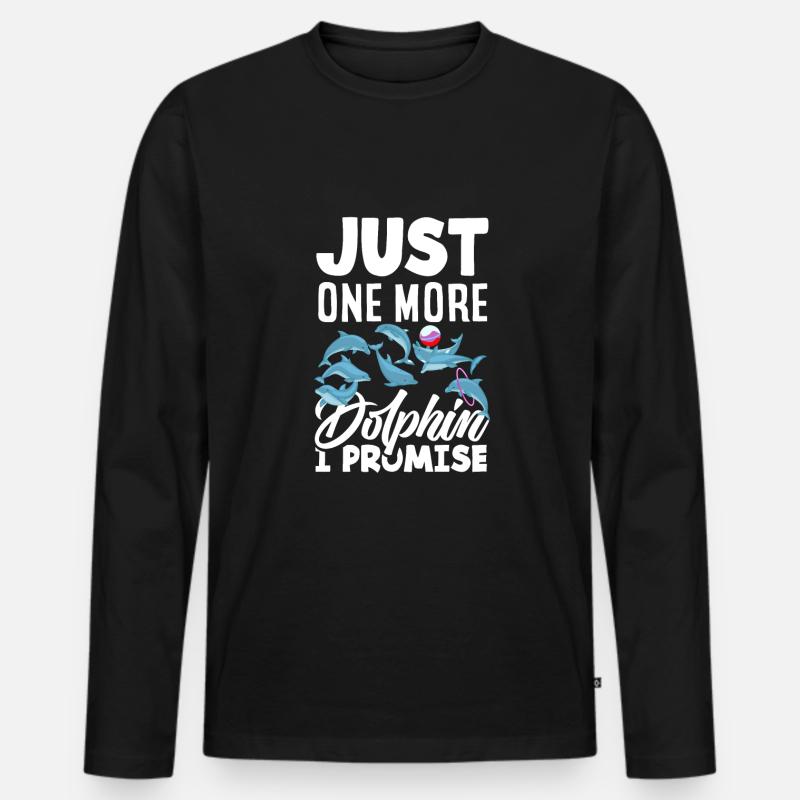 Nur Noch Ein Delfin Versprochen - Männer Premium Bio Langarmshirt - Schwarz