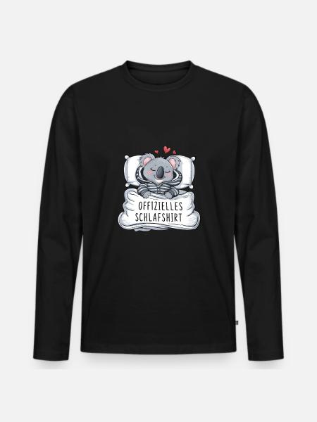 Official Sweet Koala Sleep Shirt - Men's Premium Organic Long Sleeve Shirt - black
