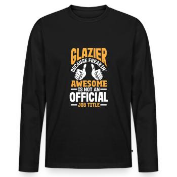 Glaser Geschenk - Männer Premium Bio Langarmshirt - Schwarz - Vorne - Nico (187cm)