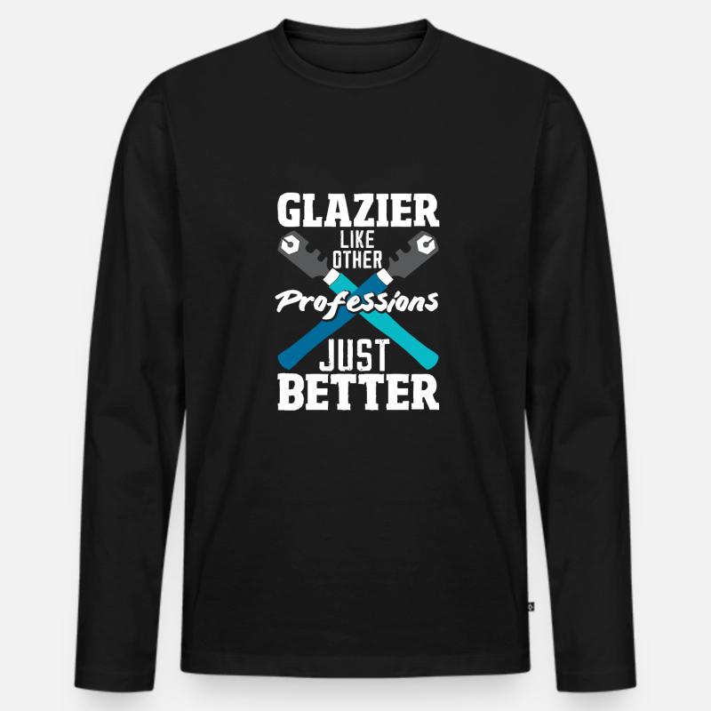 Glaser Geschenk - Männer Premium Bio Langarmshirt - Schwarz