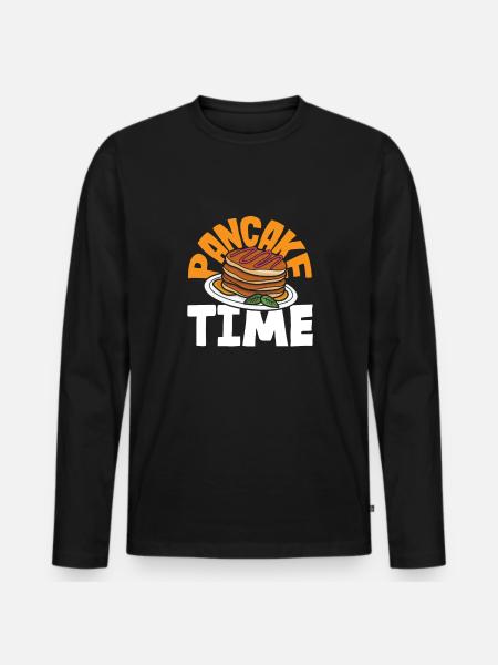 Funny Pancake Lover Gift - Men's Premium Organic Long Sleeve Shirt - black