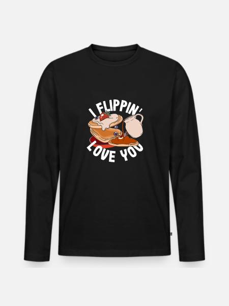 Funny Pancake Lover Gift - Men's Premium Organic Long Sleeve Shirt - black