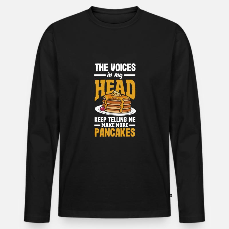 Funny Pancake Lover Gift - Men's Premium Organic Long Sleeve Shirt - black