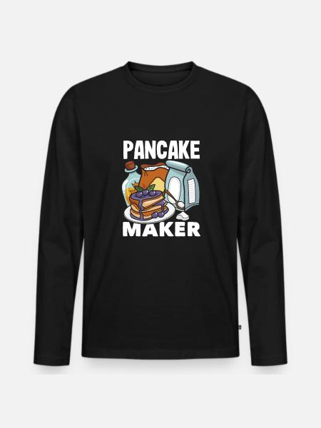 Funny Pancake Lover Gift - Men's Premium Organic Long Sleeve Shirt - black