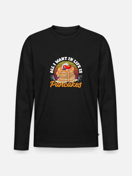Funny Pancake Lover Gift - Men's Premium Organic Long Sleeve Shirt - black