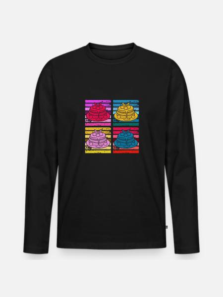 Funny Pancake Lover Gift - Men's Premium Organic Long Sleeve Shirt - black