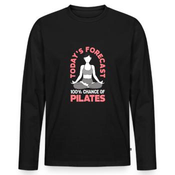 Prédiction du jour 100% Pilates - T-shirt manches longues Premium bio Homme - noir - Devant - Nico (187cm)
