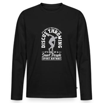 Lancer du disque Athlète Cadeau d’athlète - T-shirt manches longues Premium bio Homme - noir - Devant - Nico (187cm)