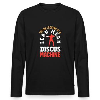 Lancer du disque Athlète Cadeau d’athlète - T-shirt manches longues Premium bio Homme - noir - Devant - Nico (187cm)