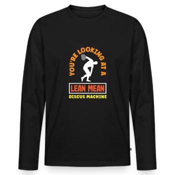 Lancer du disque Athlète Cadeau d’athlète - T-shirt manches longues Premium bio Homme - noir - Devant - Nico (187cm)