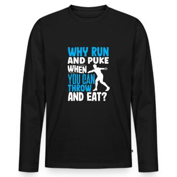 Lancer du disque Athlète Cadeau d’athlète - T-shirt manches longues Premium bio Homme - noir - Devant - Nico (187cm)