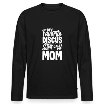 Lancer du disque Athlète Cadeau d’athlète - T-shirt manches longues Premium bio Homme - noir - Devant - Nico (187cm)
