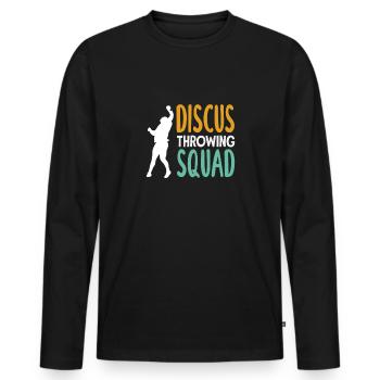 Lancer du disque Athlète Cadeau d’athlète - T-shirt manches longues Premium bio Homme - noir - Devant - Nico (187cm)