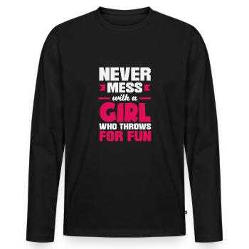 Lancer du disque Athlète Cadeau d’athlète - T-shirt manches longues Premium bio Homme - noir - Devant - Nico (187cm)