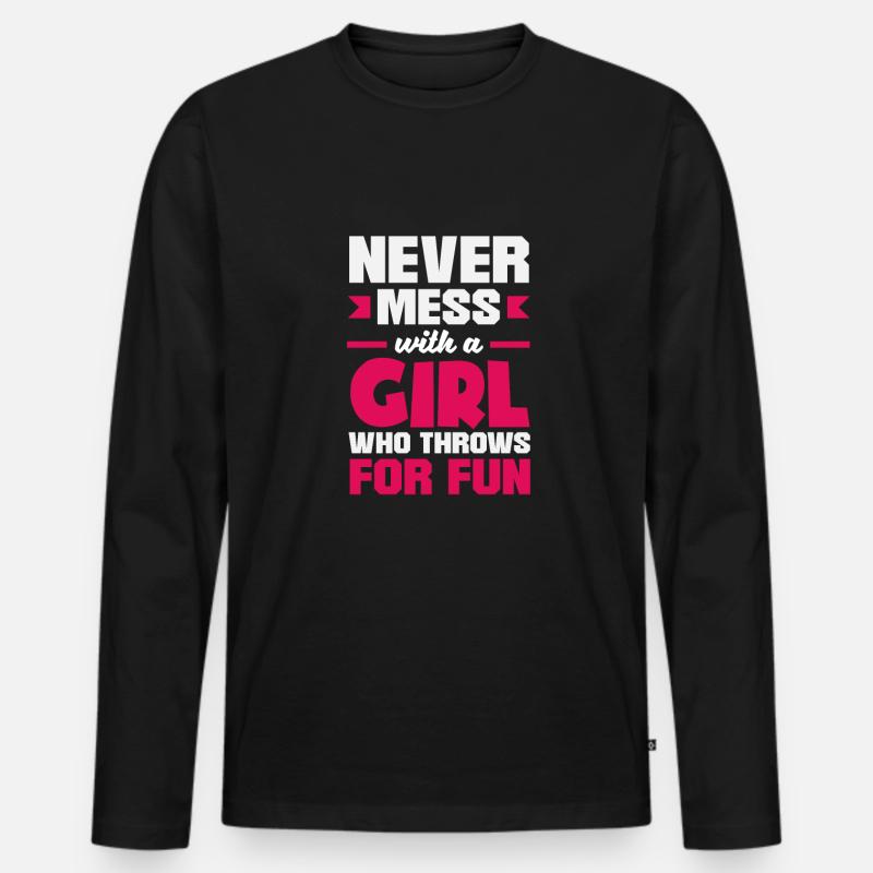 Diskus Diskuswurf Leichtathlet Sportler Geschenk - Männer Premium Bio Langarmshirt - Schwarz