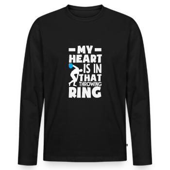 Lancer du disque Athlète Cadeau d’athlète - T-shirt manches longues Premium bio Homme - noir - Devant - Nico (187cm)