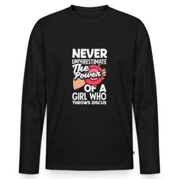 Lancer du disque Athlète Cadeau d’athlète - T-shirt manches longues Premium bio Homme - noir - Devant - Nico (187cm)