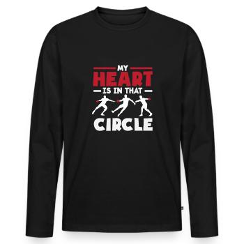 Lancer du disque Athlète Cadeau d’athlète - T-shirt manches longues Premium bio Homme - noir - Devant - Nico (187cm)