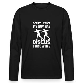Lancer du disque Athlète Cadeau d’athlète - T-shirt manches longues Premium bio Homme - noir - Devant - Nico (187cm)