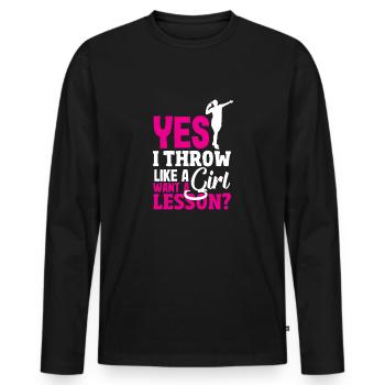 Lancer du disque Athlète Cadeau d’athlète - T-shirt manches longues Premium bio Homme - noir - Devant - Nico (187cm)