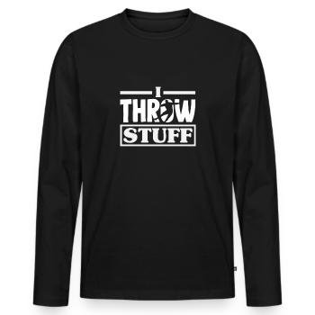 Lancer du disque Athlète Cadeau d’athlète - T-shirt manches longues Premium bio Homme - noir - Devant - Nico (187cm)