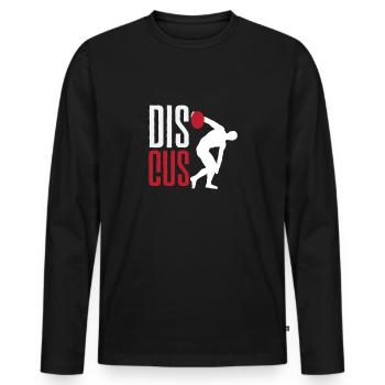Lancer du disque Athlète Cadeau d’athlète - T-shirt manches longues Premium bio Homme - noir - Devant - Nico (187cm)