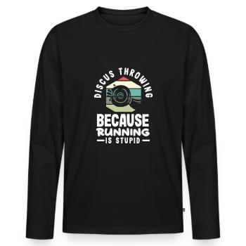 Lancer du disque Athlète Cadeau d’athlète - T-shirt manches longues Premium bio Homme - noir - Devant - Nico (187cm)