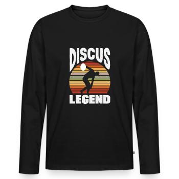 Lancer du disque Athlète Cadeau d’athlète - T-shirt manches longues Premium bio Homme - noir - Devant - Nico (187cm)
