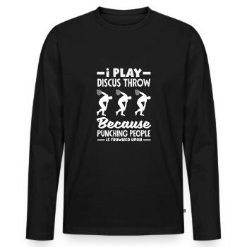 Lancer du disque Athlète Cadeau d’athlète - T-shirt manches longues Premium bio Homme - noir - Devant - Nico (187cm)