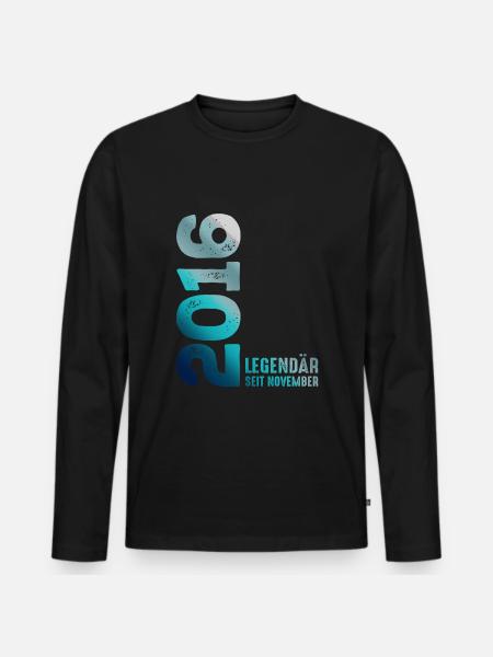 Limited Edition November 2016 Legendär Seit - Männer Premium Bio Langarmshirt - Schwarz