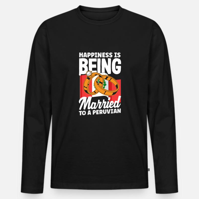 Peru Peruvian Gift - Men's Premium Organic Long Sleeve Shirt - black