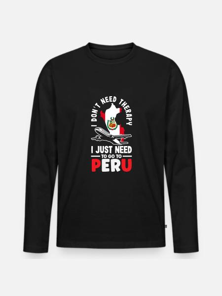 Peru Peruvian Gift - Men's Premium Organic Long Sleeve Shirt - black