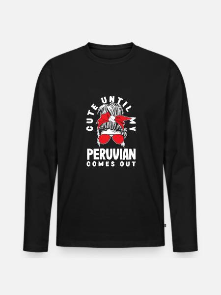Peru Peruvian Gift - Men's Premium Organic Long Sleeve Shirt - black