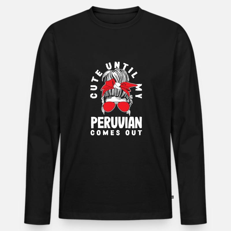 Peru Peruaner Geschenk - Männer Premium Bio Langarmshirt - Schwarz