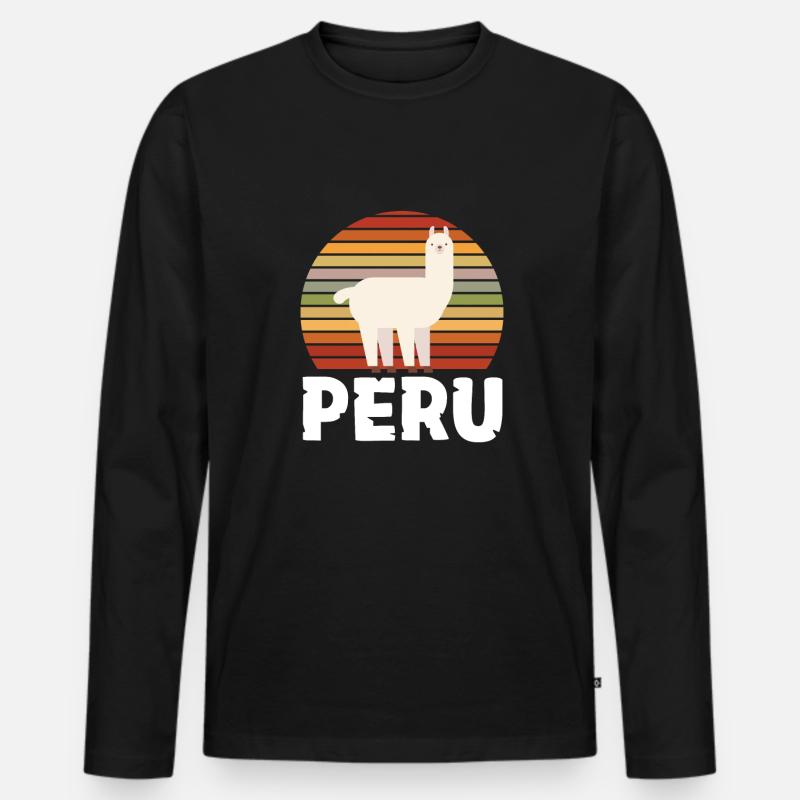 Peru Peruvian Gift - Men's Premium Organic Long Sleeve Shirt - black