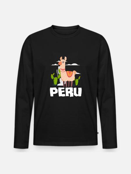 Peru Peruvian Gift - Men's Premium Organic Long Sleeve Shirt - black
