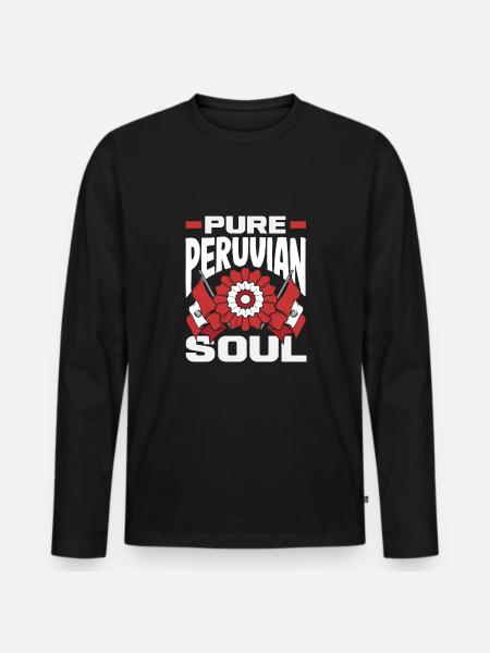 Peru Peruvian Gift - Men's Premium Organic Long Sleeve Shirt - black