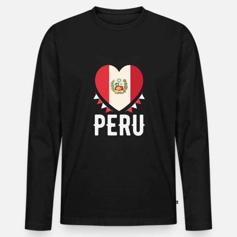Peru Peruvian Gift - Men's Premium Organic Long Sleeve Shirt - black