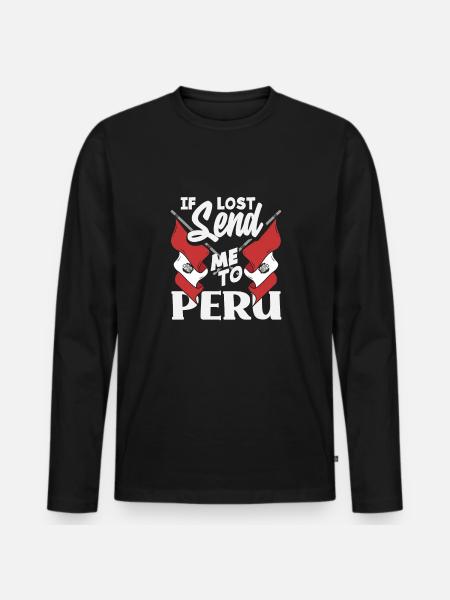 Peru Peruvian Gift - Men's Premium Organic Long Sleeve Shirt - black