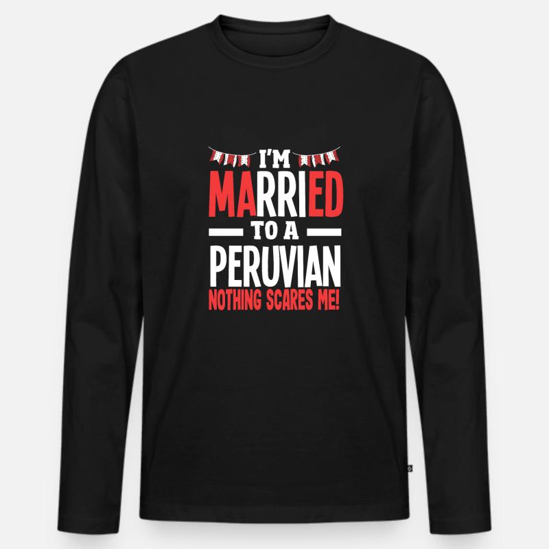 Peru Peruaner Geschenk - Männer Premium Bio Langarmshirt - Schwarz