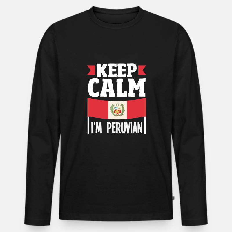 Peru Peruvian Gift - Men's Premium Organic Long Sleeve Shirt - black